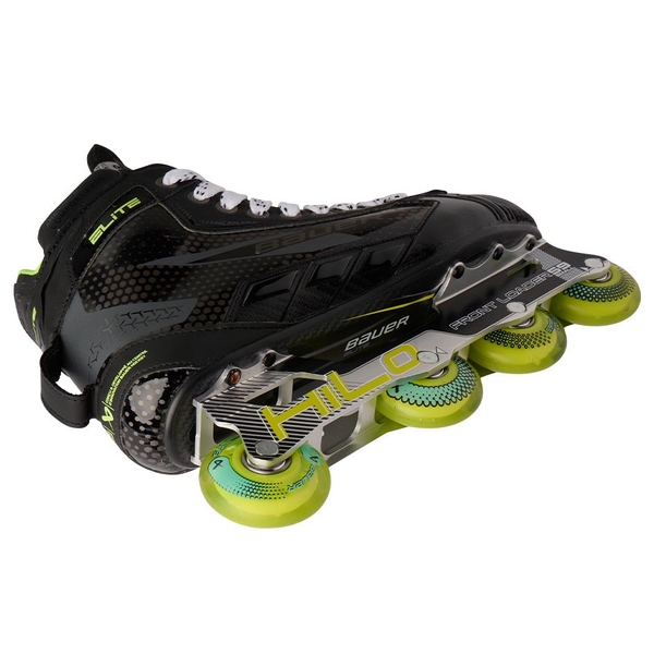 BAUER Elite Senior Torwart-Inlinehockey-Skates – Chassis und Schrägansicht