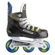 BAUER XR Inline Hockey Skate Youth S25 – Open Side View BAUER XR Youth inline hockey skate showing felt tongue and three Street wheels