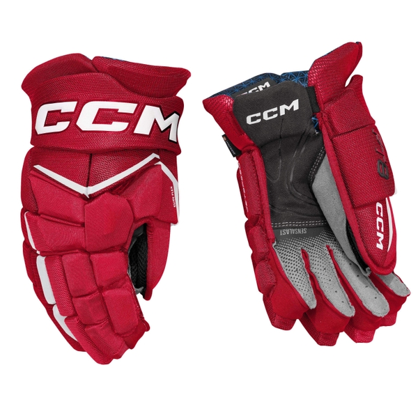CCM Jetspeed FT8 Handschuhe Senior, Rot-Weiß