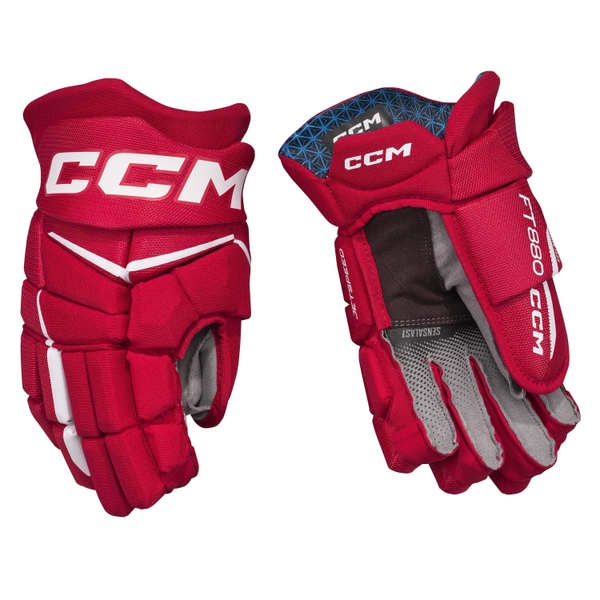 CCM Jetspeed FT880 Handschuhe Senior, Rot-Weiß