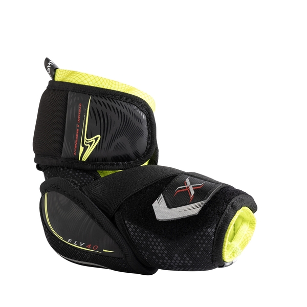 BAUER Vapor FLY40 Junior Ellenbogenschoner in Schwarz mit neongelben Akzenten
