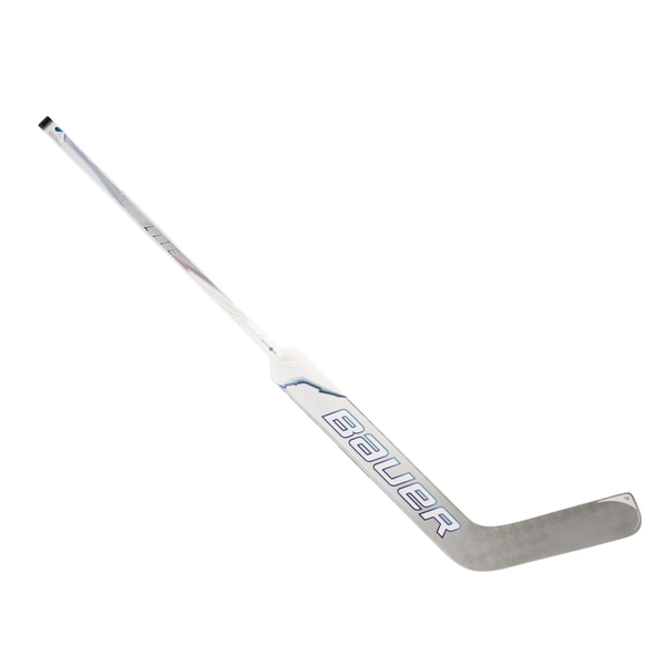 BAUER Vapor FLYLITE Senior Torwartschläger Weiß/Silber – Vorderansicht BAUER Vapor FLYLITE Senior Torwartschläger Weiß/Silber, Links 25 Zoll P31, Vorderansicht