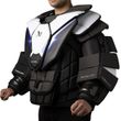 BAUER Vapor FLYLITE Torwart-Brustschutz Intermediate – Seitenansicht Seitliche Ansicht des schwarzen BAUER Vapor FLYLITE Torwart-Brustschutzes Intermediate