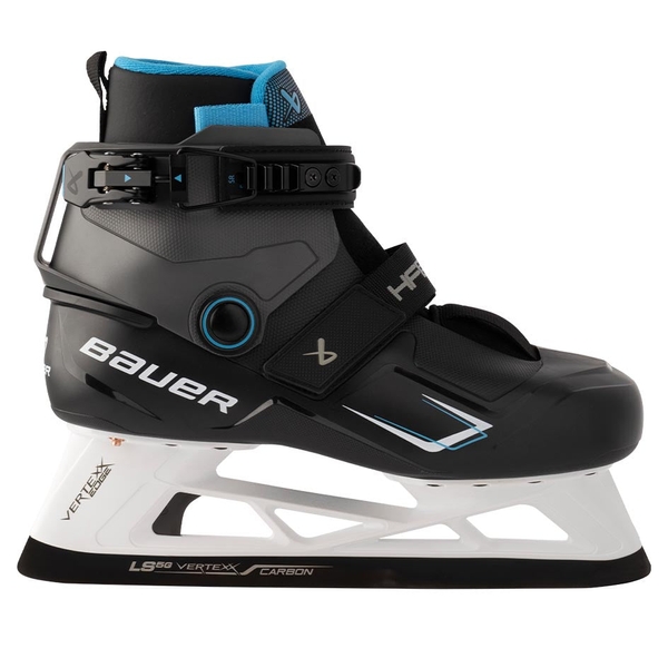 BAUER KONEKT HF3 S25 Junior Torwartschlittschuh – Seitenansicht Schwarzer BAUER KONEKT HF3 S25 Junior Torwartschlittschuh in seitlicher Produktansicht