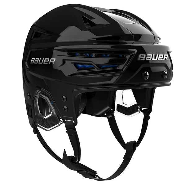Schwarzer BAUER RE-AKT 3D S25 Eishockeyhelm in vorderer Dreiviertelansicht