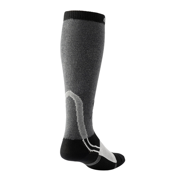 BAUER S25 Cut Resistant Schlittschuhsocke Rückansicht Lange BAUER S25 Cut Resistant Senior Schlittschuhsocke in Grau Schwarz Weiß – Rückansicht
