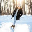 BAUER Whistler 2.0 recreational ice skate in Brown and Black while skating