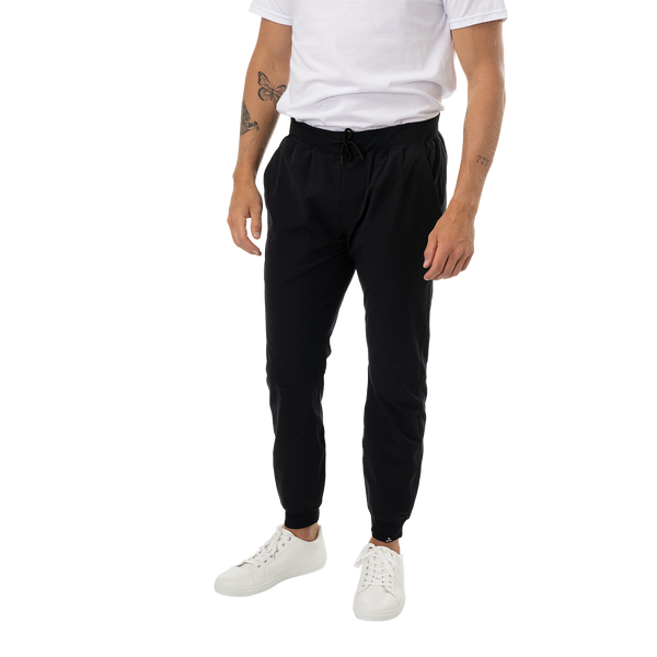 BAUER FLC Core Woven Jogger Senior Black – Official Front View Black BAUER FLC Core Home Ice Woven Jogger Senior, official model front view