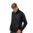 Schwarze BAUER FLC Core Hybrid Jacke Senior in seitlicher Nahansicht mit BAUER-Symbol auf der Schulter