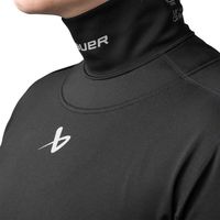 BAUER Damen Neckprotect Langarm-Oberteil S24 in Schwarz, Damenmodell Vorderansicht
