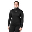 BAUER Damen Neckprotect S24 Schwarz – Damenmodell Vorderansicht BAUER Damen Neckprotect Langarm-Oberteil S24 in Schwarz, Damenmodell Vorderansicht