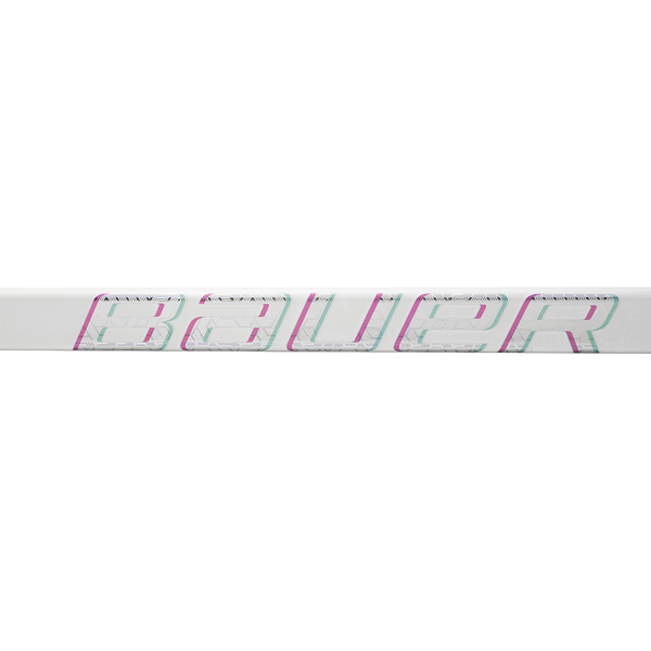 BAUER PROTO2 White – horizontaler BAUER Schaftschriftzug Horizontaler BAUER Schriftzug am weißen PROTO2 Light-Mode-Schaft