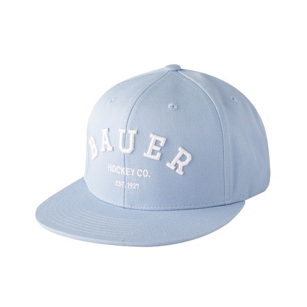 BAUER S26 Hockey Co. Snapback Cap Senior Light Blue Front View BAUER S26 Hockey Co. Flat Brim Snapback Cap Senior in light blue from the front