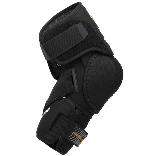 Warrior Alpha LT Senior Ellenbogenschoner – Detailansicht außen Warrior Alpha LT Senior Ellenbogenschoner in Schwarz, Detailansicht außen