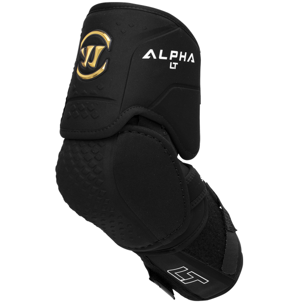 Warrior Alpha LT Senior Ellenbogenschoner – Vorderansicht Warrior Alpha LT Senior Ellenbogenschoner in Schwarz, Vorderansicht