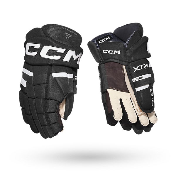 CCM Tacks XR80 Eishockeyhandschuhe Senior in Schwarz-Weiß