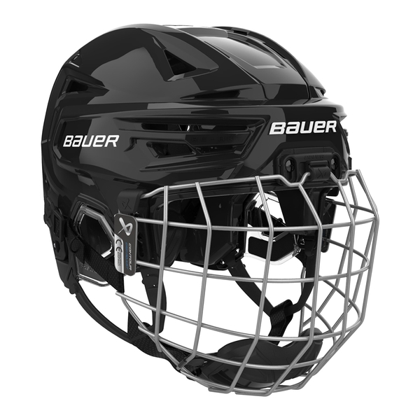 BAUER RE-AKT 155 Youth Eishockeyhelm mit Contour-Gitter in Schwarz, seitliche Produktansicht