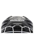 BAUER RE-AKT 155 Youth Helm-Combo, Nahaufnahme der Stirn- und Gitterbefestigung