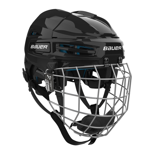 BAUER Prodigy 2.0 Youth Eishockeyhelm mit Prodigy-Gitter in Schwarz, seitliche Produktansicht