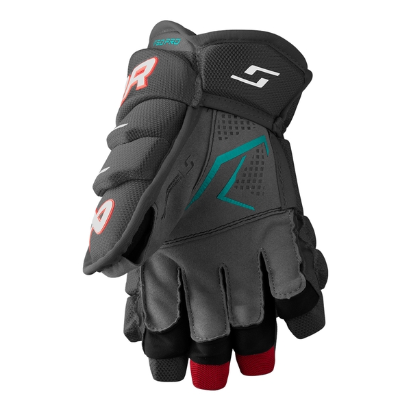 BAUER Supreme F50 Pro Junior Eishockeyhandschuhe in Schwarz Rot, Innenhandansicht