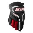 BAUER Supreme F40 Eishockeyhandschuhe Junior Schwarz Rot – Vorderansicht BAUER Supreme F40 Junior Eishockeyhandschuhe in Schwarz Rot, Vorderansicht