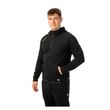 BAUER Team Fleece Zip Hoodie Senior Schwarz am Model mit sichtbarer Kängurutasche – Schrägansicht