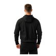 BAUER Team Fleece Zip Hoodie Senior Schwarz am Model mit Kapuze – vollständige Rückansicht