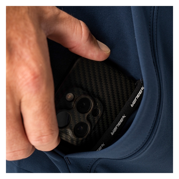 BAUER Team Fleece Zip Hoodie Senior Marineblau: verdecktes Reißverschlussfach innerhalb der Kängurutasche