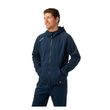BAUER Team Fleece Zip Hoodie Senior Marineblau am Model mit sichtbarer Kängurutasche – Schrägansicht
