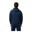BAUER Team Fleece Zip Hoodie Senior Marineblau am Model mit Kapuze – vollständige Rückansicht