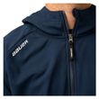 BAUER Team Fleece Zip Hoodie Senior Marineblau: BAUER-Schulterlogo und YKK-Frontreißverschluss im Detail