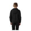 BAUER Team Fleece Zip Hoodie Youth Schwarz am Model mit Kapuze – vollständige Rückansicht