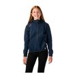 BAUER Team Fleece Zip Hoodie Youth Marineblau Youth am jungen Model mit sichtbarer Kapuze und Kängurutasche