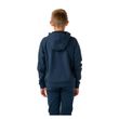 BAUER Team Fleece Zip Hoodie Youth Marineblau am Model mit Kapuze – vollständige Rückansicht