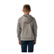 BAUER Team Fleece Zip Hoodie Youth Grau – Rückansicht BAUER Team Fleece Zip Hoodie Youth Grau am Model mit Kapuze – vollständige Rückansicht