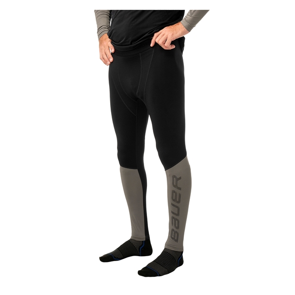 BAUER S26 Performance Baselayer Hose Senior in Schwarz – schräge Vorderansicht