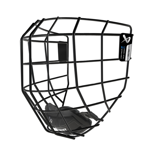 BAUER S26 Contour 3 titanium facemask in black – front view