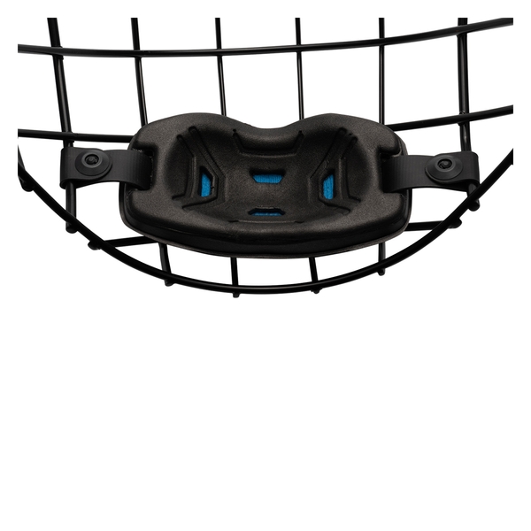 BAUER S26 Contour 2 DCT Chin Cup Detail DEFENSE CLOUD TECH Floating Chin Cup detail on the BAUER Contour 2 Facemask