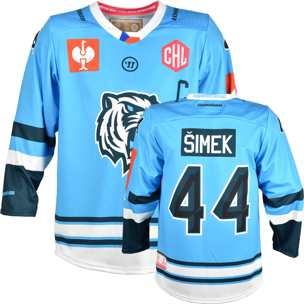 Bílí Tygři Liberec CHL Fantrikot 2026/27 Home Bílí Tygři Liberec Home Fantrikot Vorder- und Rückseite