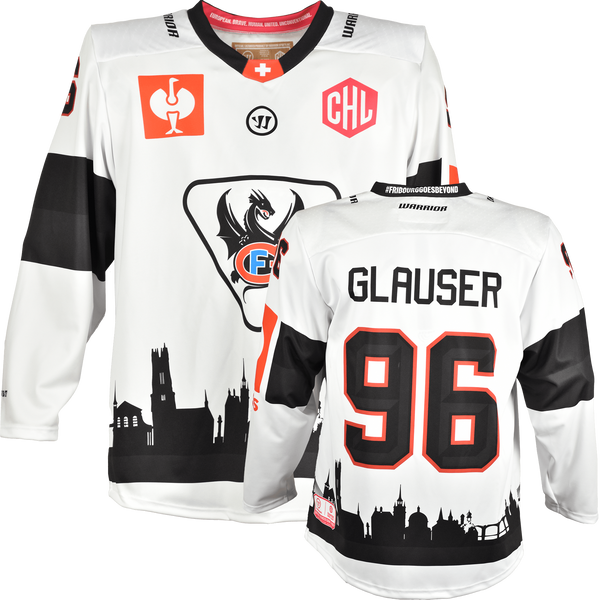 Fribourg-Gottéron CHL Fantrikot 2026/27 Away Fribourg-Gottéron Away Fantrikot Vorder- und Rückseite