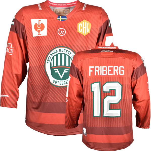 Frölunda Göteborg CHL Fantrikot 2026/27 Home Frölunda Göteborg Home Fantrikot Vorder- und Rückseite