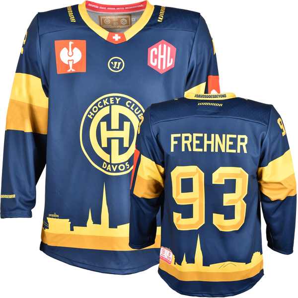 HC Davos CHL Fantrikot Home Vorder- und Rückansicht