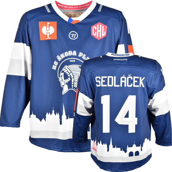 HC Pilsen CHL Fantrikot Away Vorder- und Rückansicht