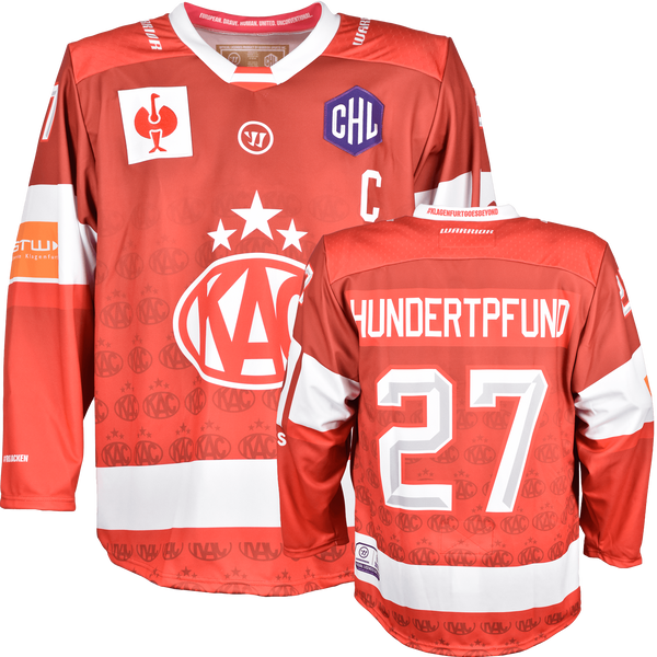 KAC Klagenfurt CHL Fan Jersey 2026/27 Home KAC Klagenfurt CHL home fan jersey front and back view