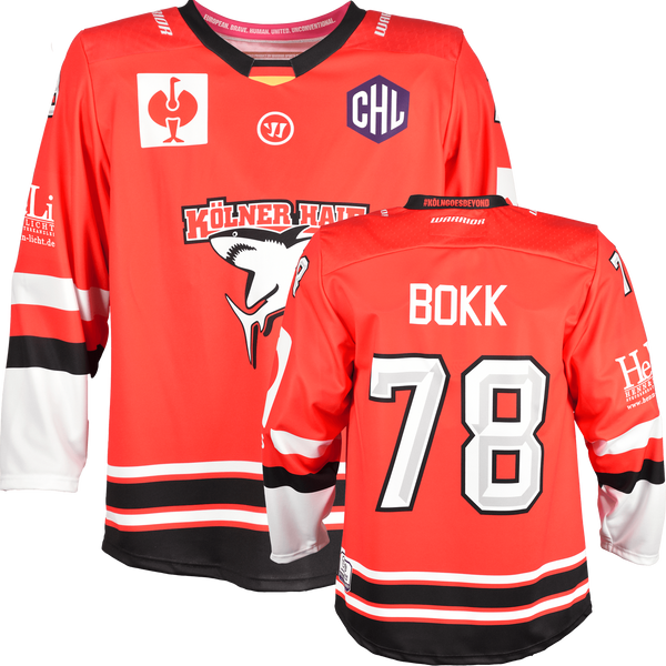 Kölner Haie CHL Fantrikot Home Vorder- und Rückansicht