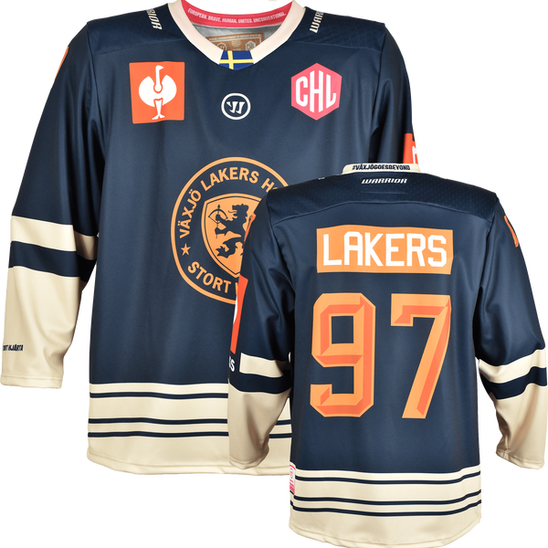 Växjö Lakers CHL Fantrikot 2026/27 Away Växjö Lakers CHL Fantrikot Away Vorder- und Rückansicht