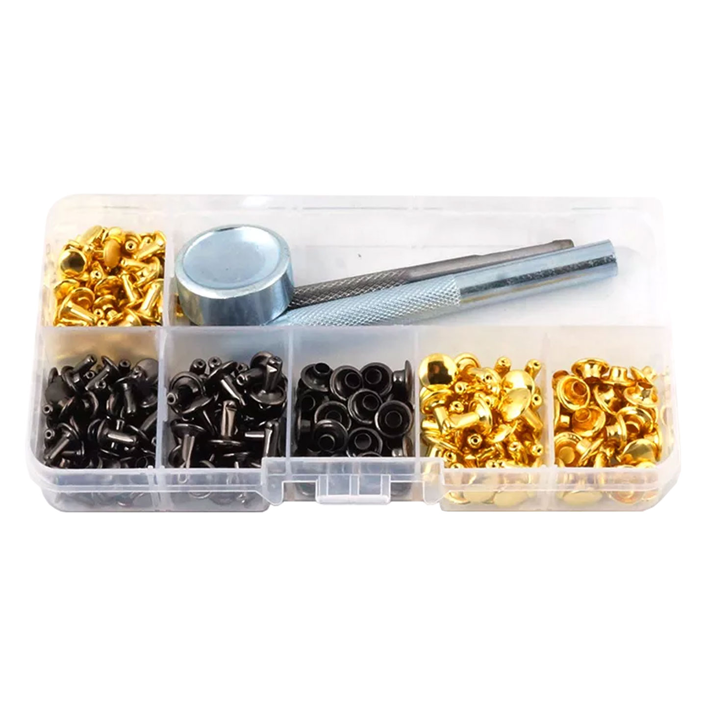 Keadic 7-Piece Leathercraft Rivet Install Punch Set – Stainless Steel Hole Punches & Setters For 4-10mm Rivets – DIY Shoes, Bags, Belts