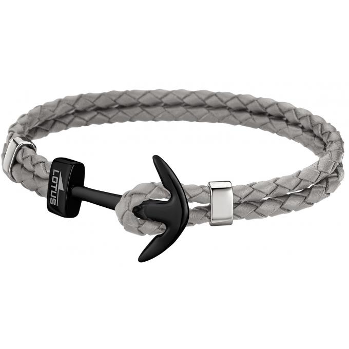 Lotus Style Lederarmband Anker grau LS1832-2/8
