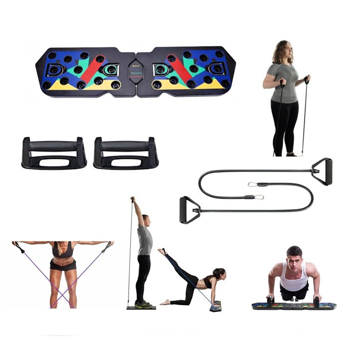 21-in-1 Push Up Rack + Widerstandsbänder Board Profiversion Muskeltraining + Griffe