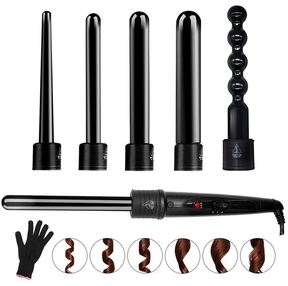 Lockenstab Set 6 in 1 Lockenwickler für verschiedene Lockenstile